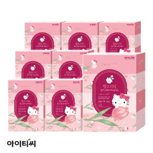 헬로키티 2겹 핑크앤화이트 컬러 미용티슈(150매) 4입X8팩(32개입)