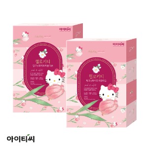 [타임세일] 헬로키티 2겹 핑크앤화이트 컬러 미용티슈(150매) 4입X2팩(8개입)