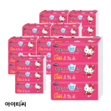 헬로키티 3겹 팝업 미용티슈 핑크(110매) 3입X8팩(24개입)